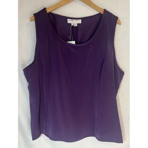 Vintage Donna Vinci Couture Women's Size 18 Purple Sleeveless Blouse Top NWT